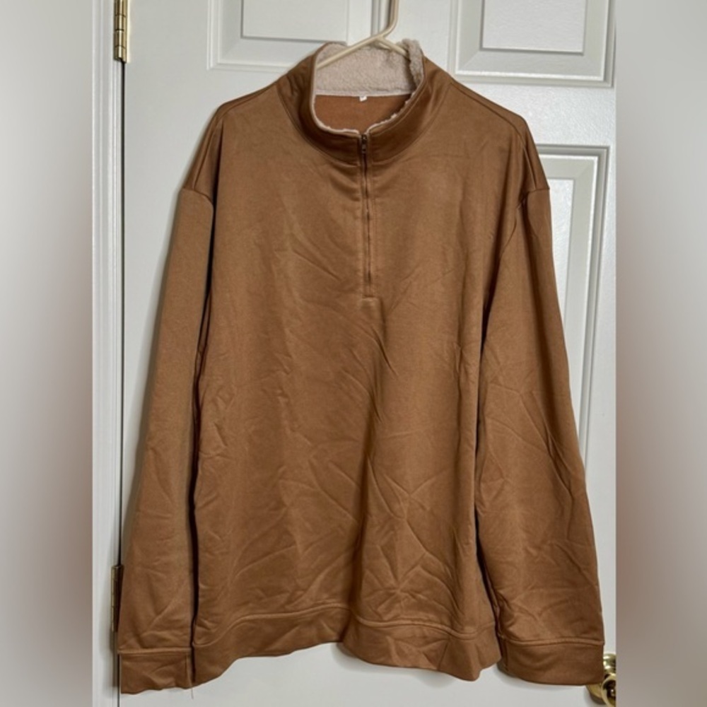 Unbranded Stylish Quarter-Zip Pullover with Sherpa Collar – Size XL NWOT